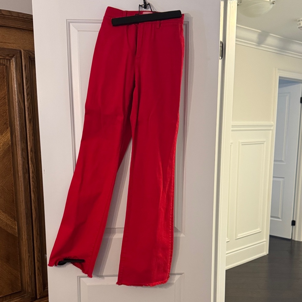 Alice + Olivia Red Flare Jeans